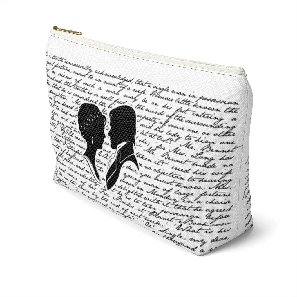 Pride and Prejudice Book Page Accessory Pouch for book lovers