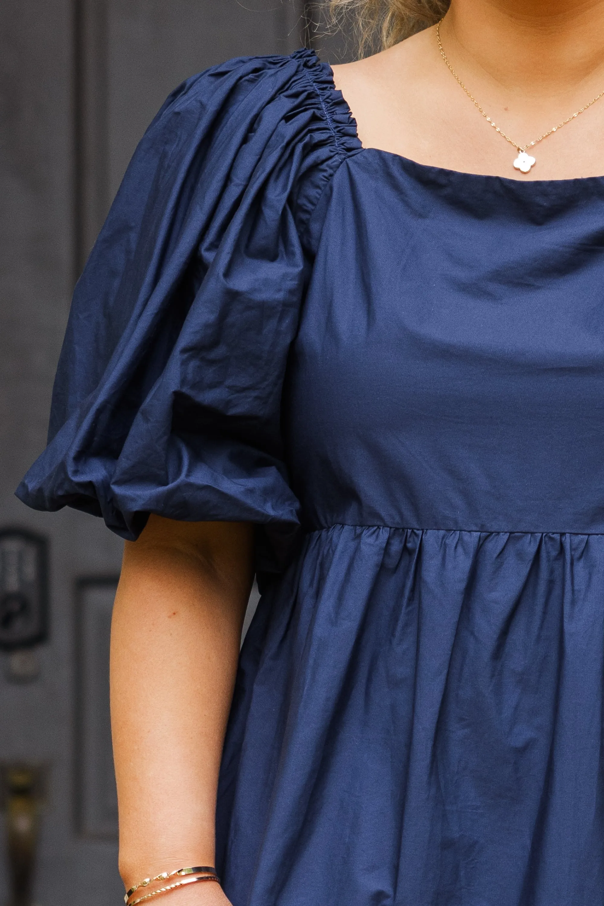 Raindrops On The Streets Dress, Navy