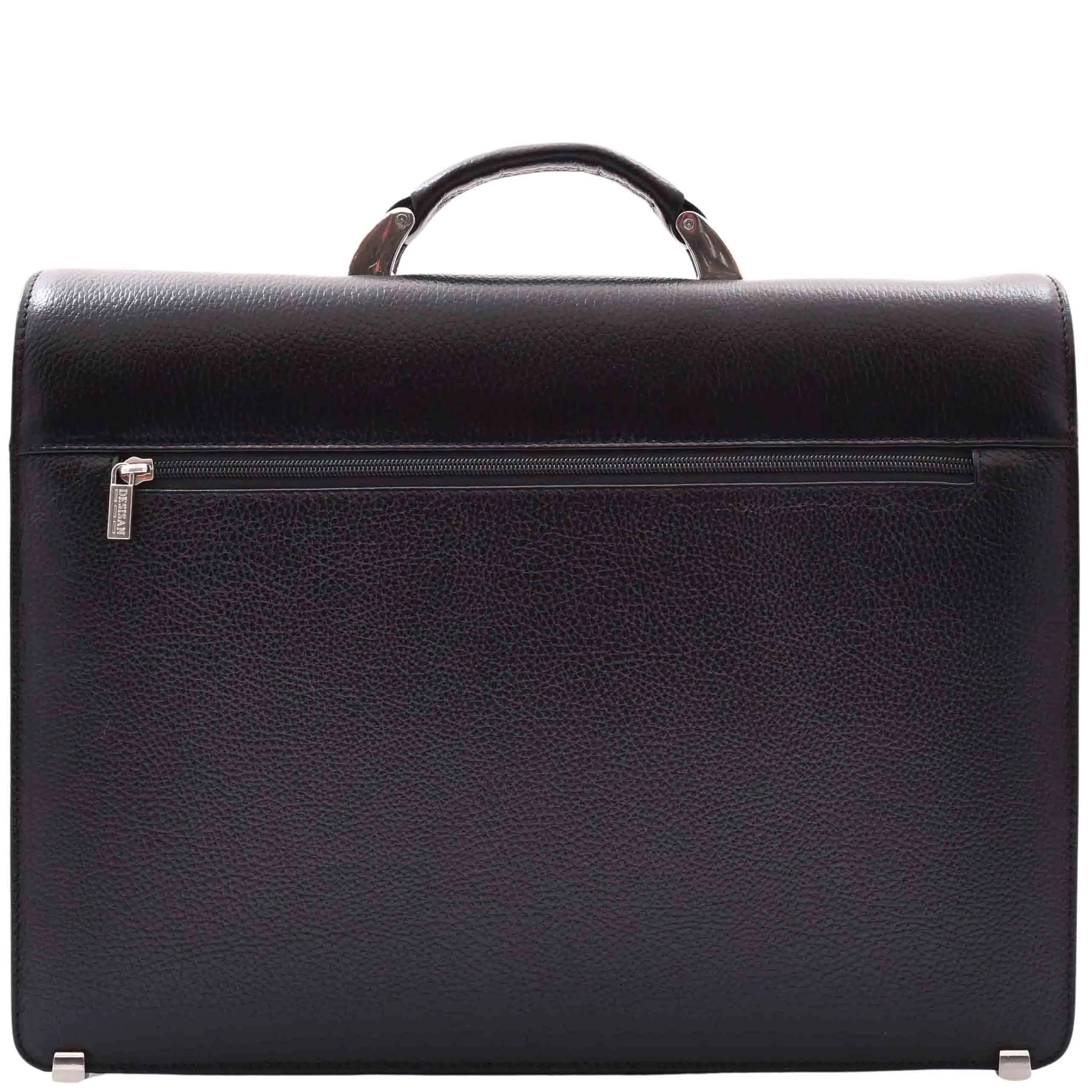 Real Leather Business Briefcase for Men Executive Bag HENRY Black