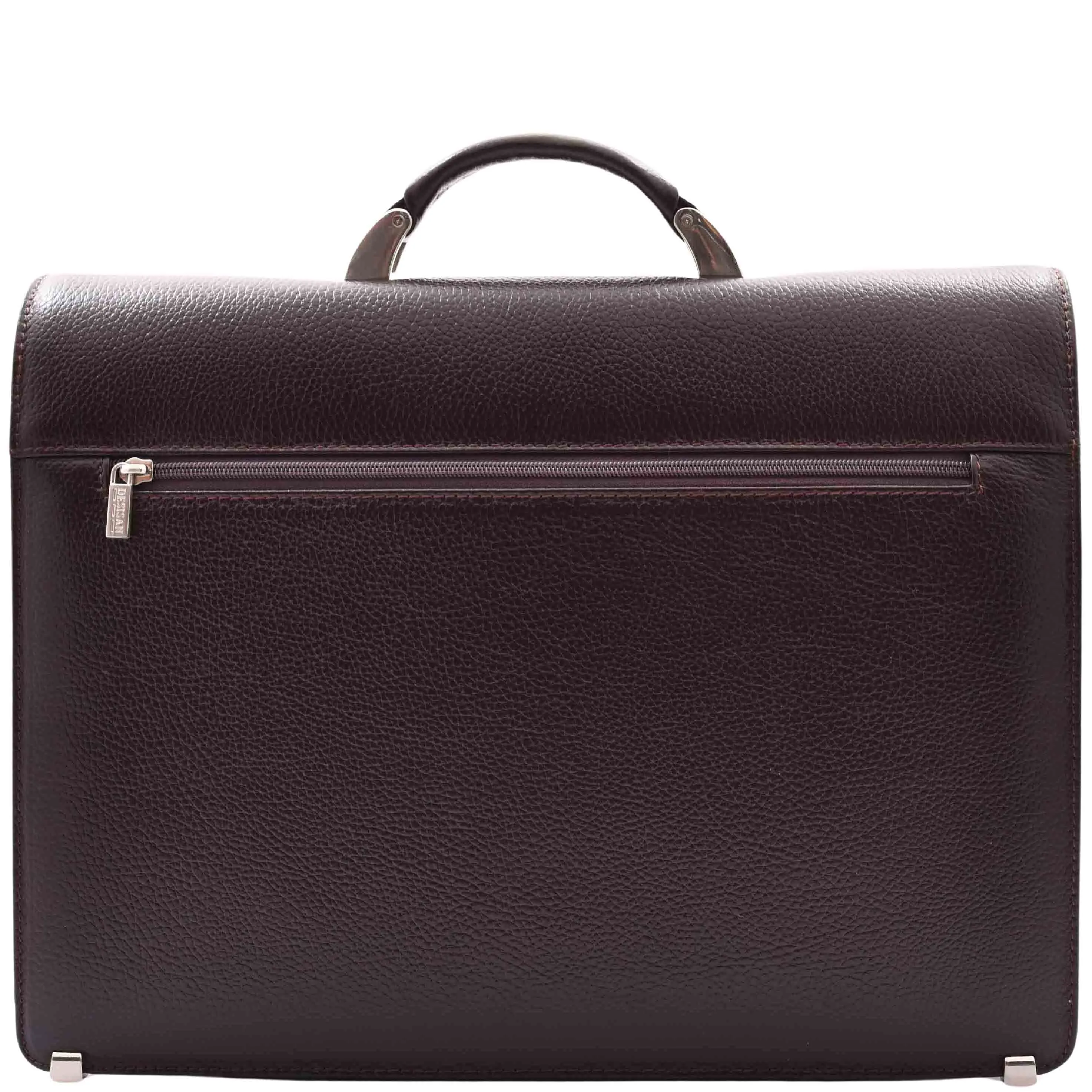 Real Leather Business Briefcase for Men Executive Bag HENRY Brown