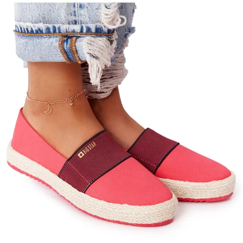 Red Espadrilles On A Braided Sole Big Star HH274478