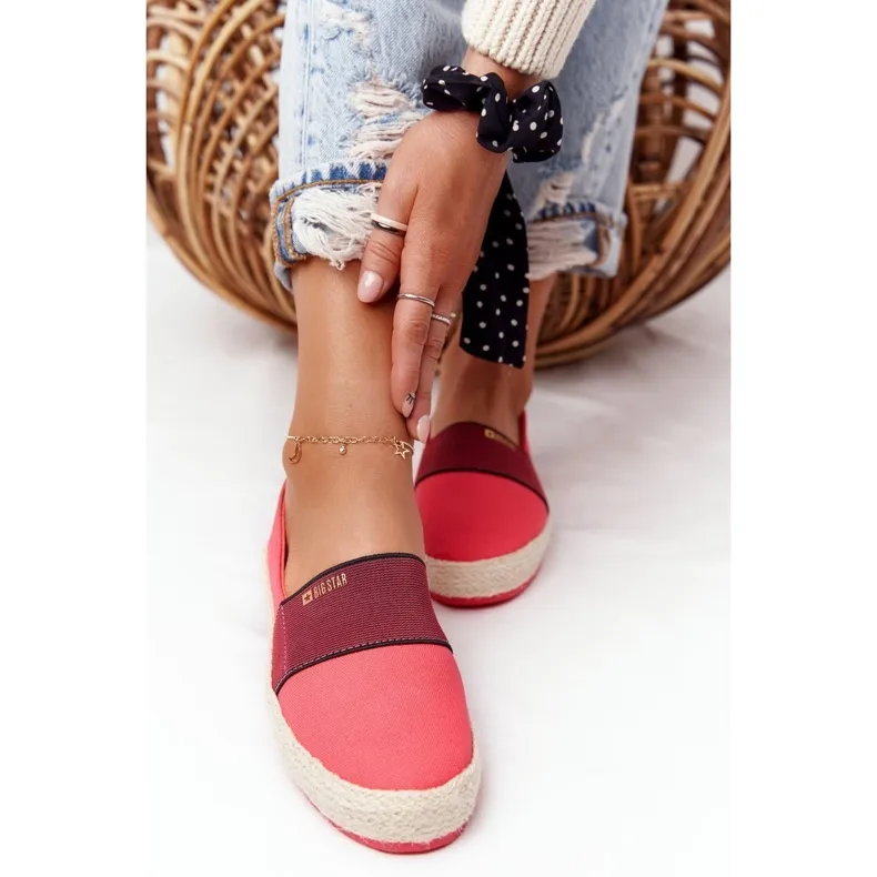 Red Espadrilles On A Braided Sole Big Star HH274478