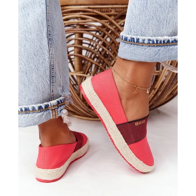 Red Espadrilles On A Braided Sole Big Star HH274478