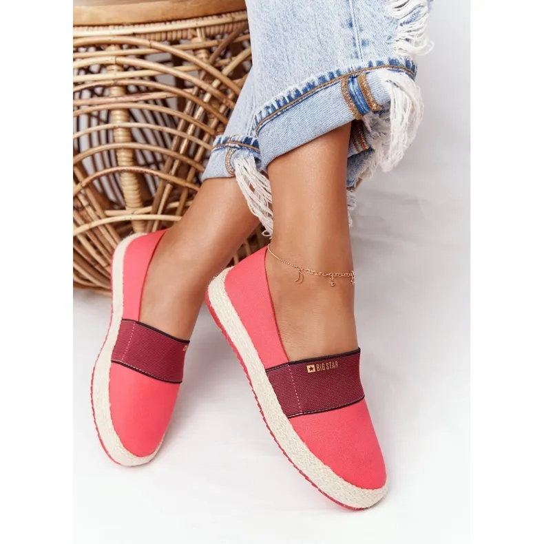 Red Espadrilles On A Braided Sole Big Star HH274478