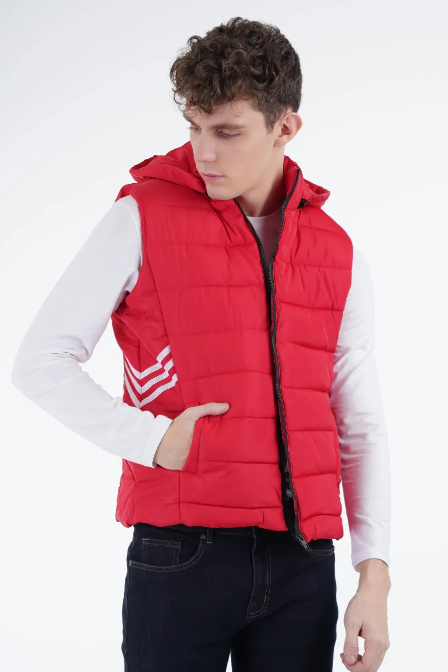 Red Hooded Gilet