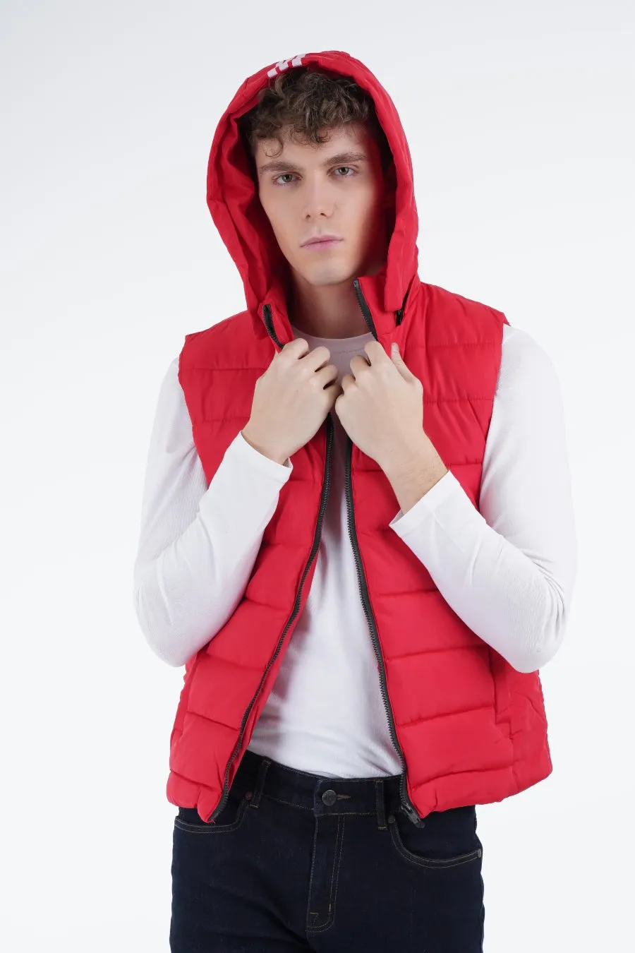 Red Hooded Gilet