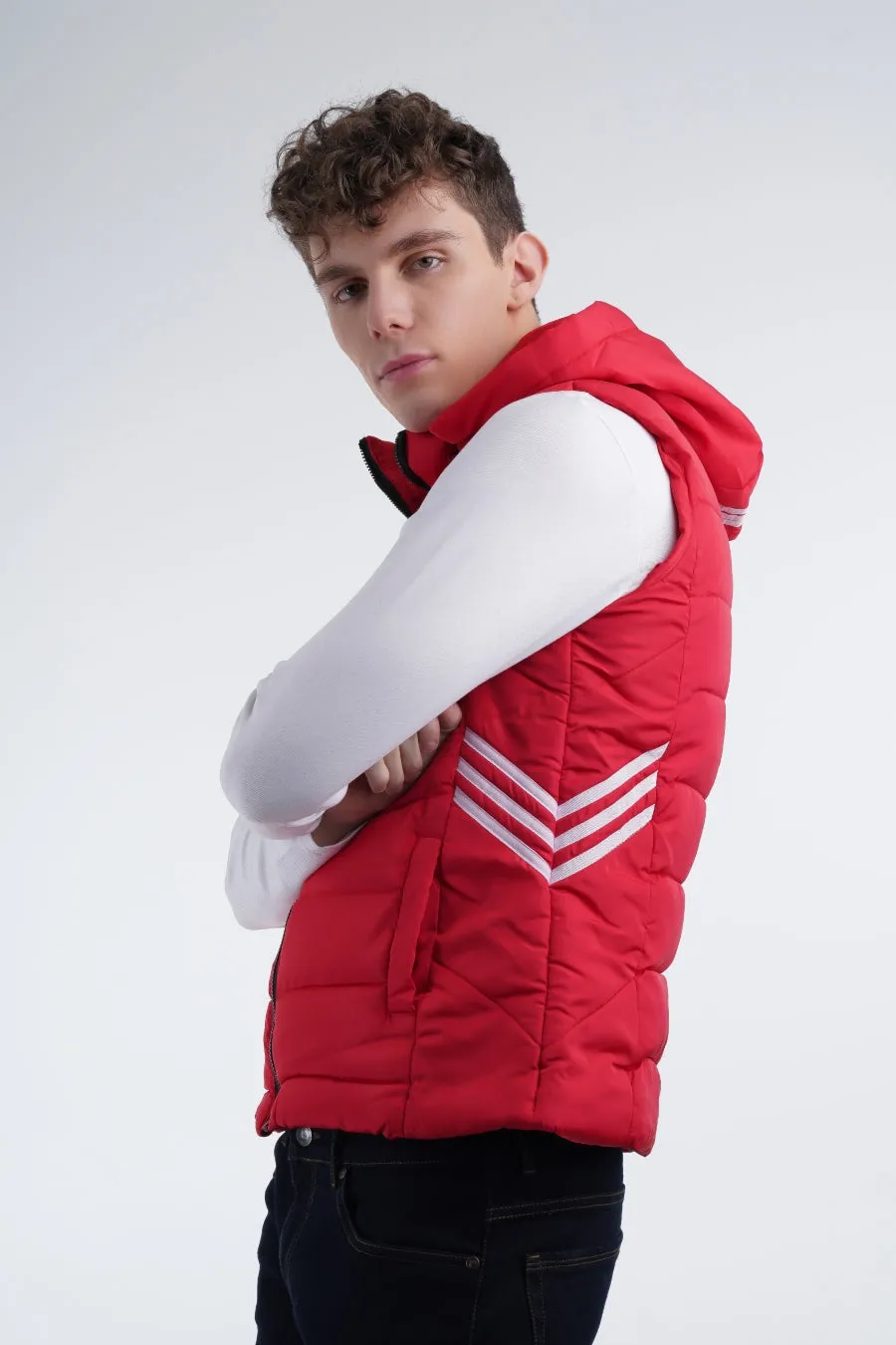 Red Hooded Gilet