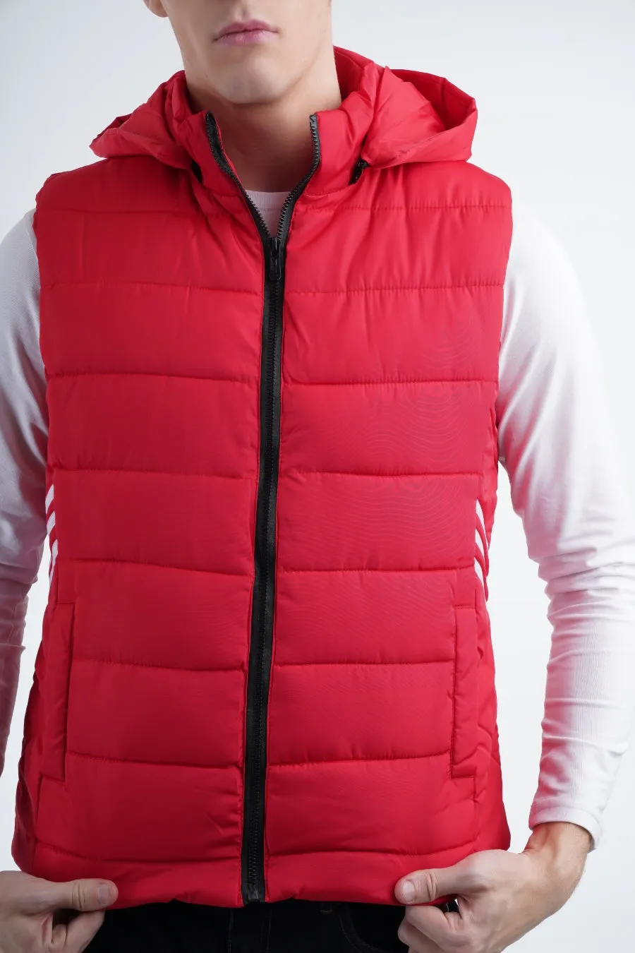 Red Hooded Gilet