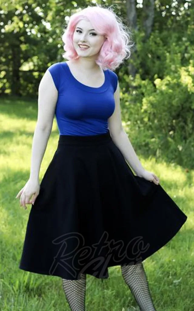 Retrolicious Charlotte Skirt in Black - M & 3XL left