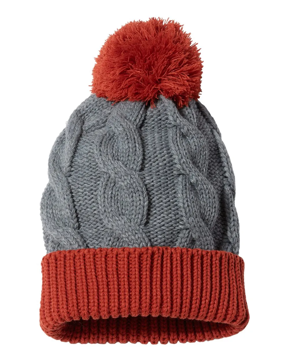 Richardson Chunk Twist Cuffed Custom Beanies, Heather Grey