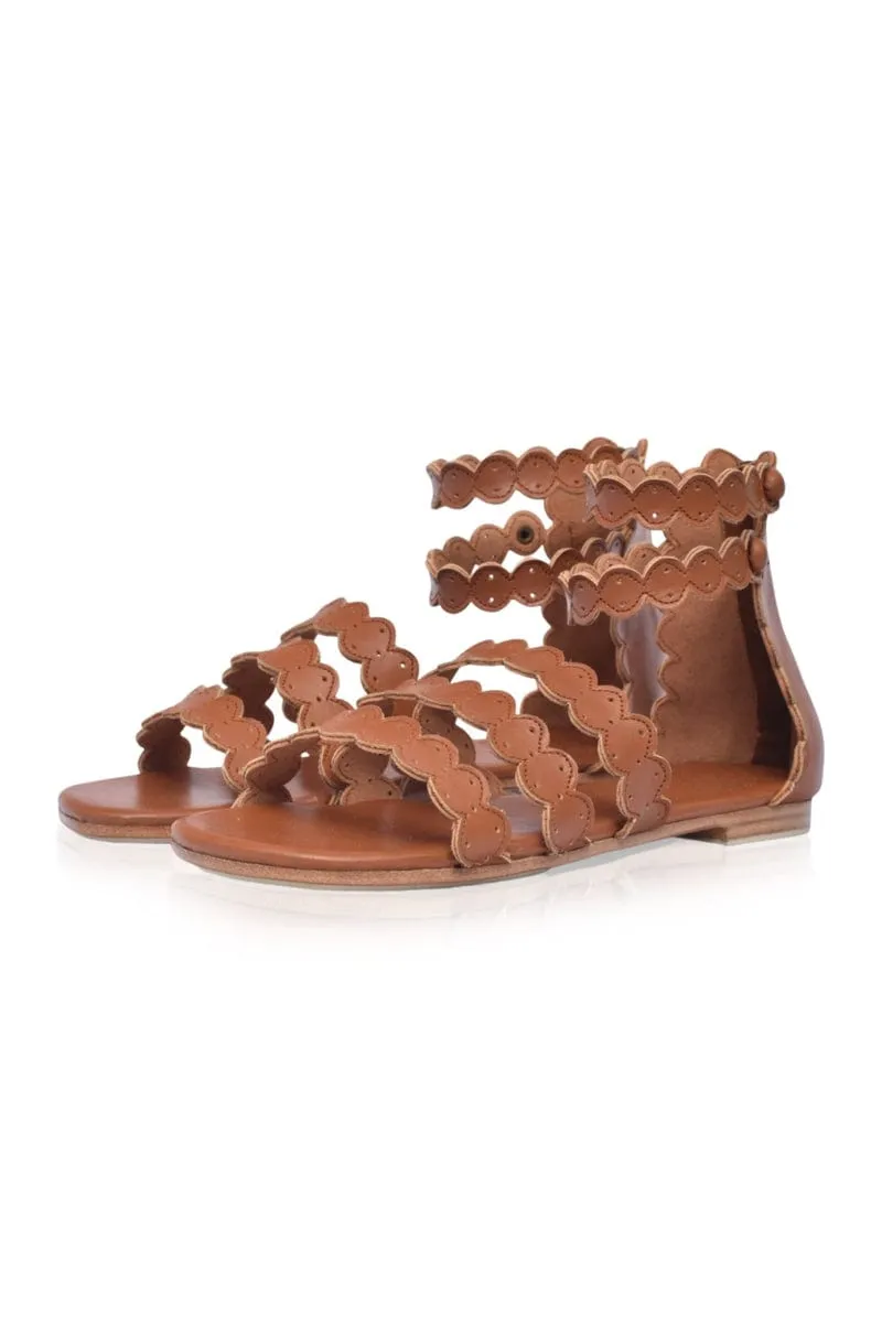 Rimini Boho Leather Sandals in White