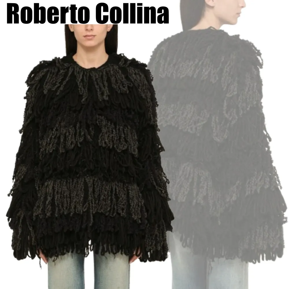 Roberto Collina  |Casual Style Wool Nylon Street Style Long Sleeves Oversized