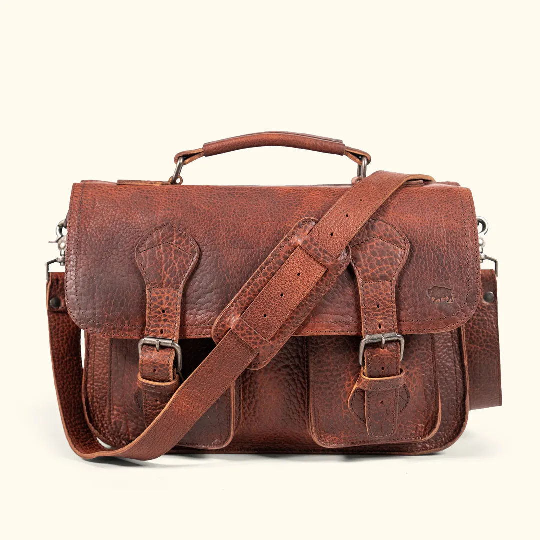 Ryder Reserve Bison Leather Briefcase | Brown