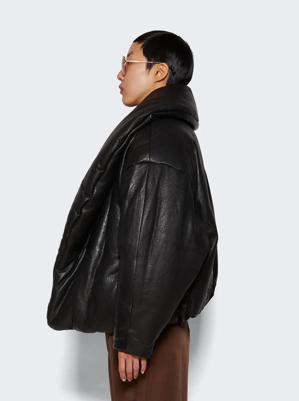 Saint Laurent   Cassandre Lambskin Puffer Jacket Black 