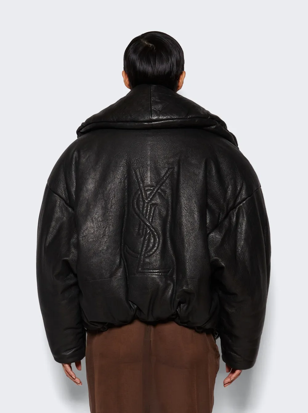 Saint Laurent   Cassandre Lambskin Puffer Jacket Black 