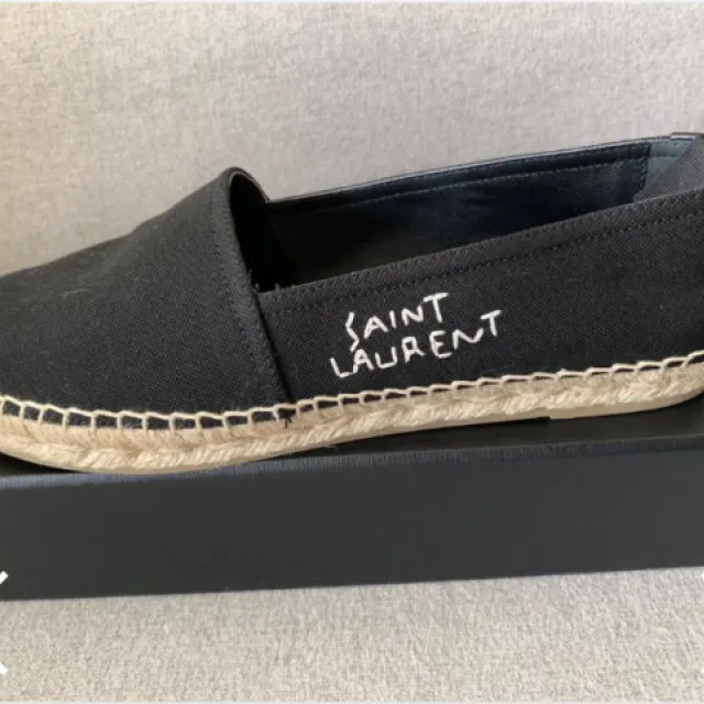 Saint laurent espadrilles embroidered canvas black size 8-12