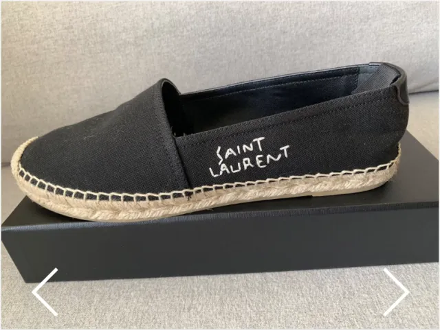 Saint laurent espadrilles embroidered canvas black size 8-12