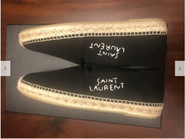 Saint laurent espadrilles embroidered canvas black size 8-12