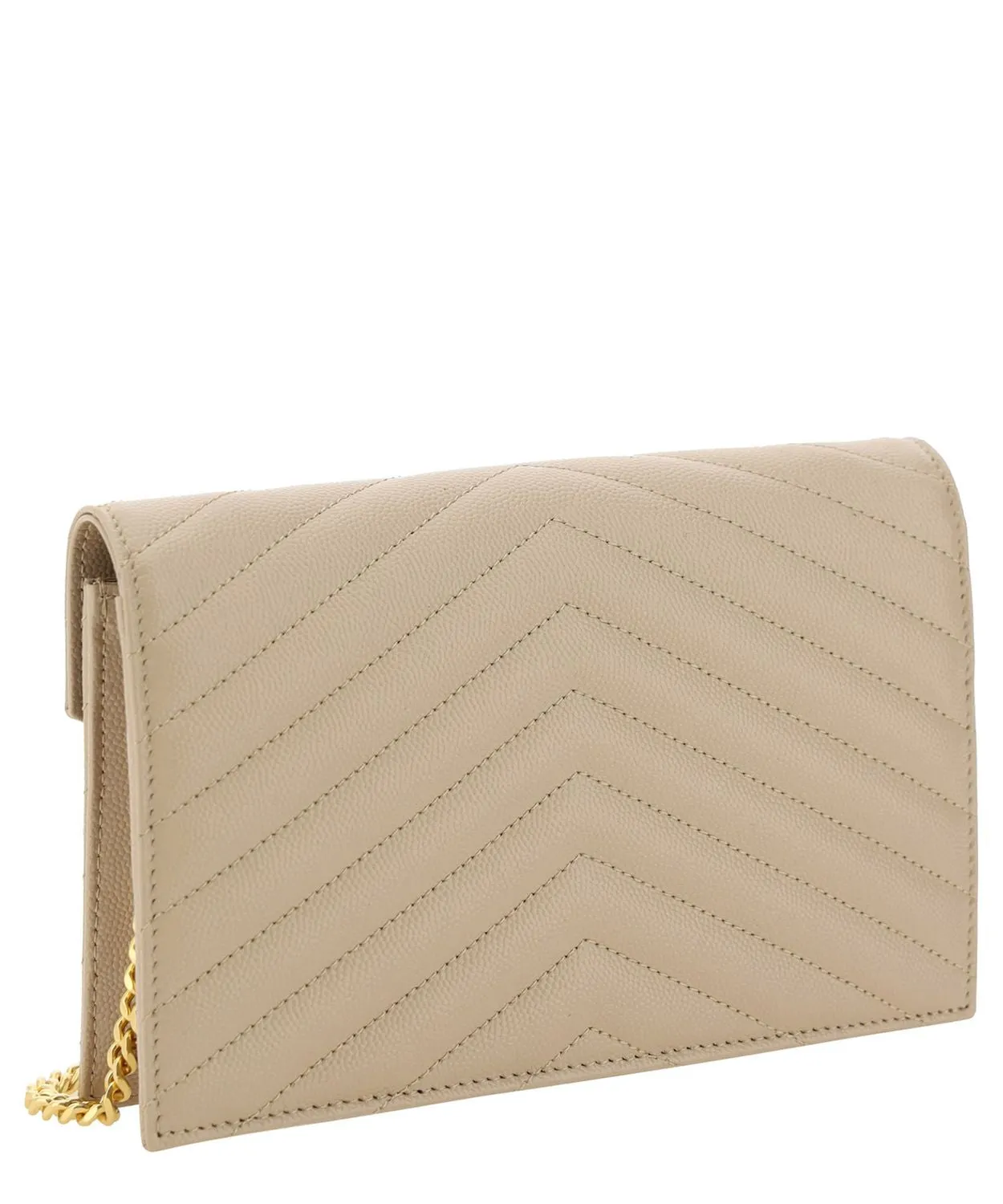 SAINT LAURENT Mini Quilted Chain Wallet