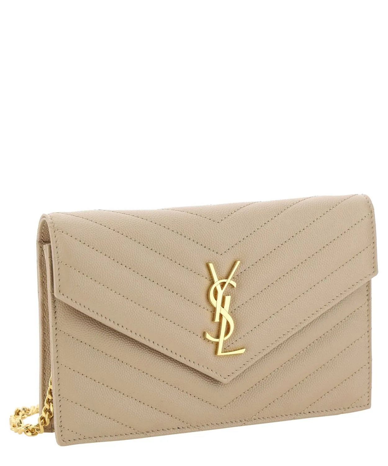 SAINT LAURENT Mini Quilted Chain Wallet