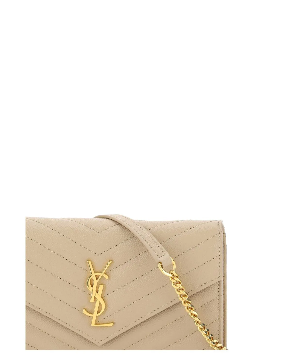 SAINT LAURENT Mini Quilted Chain Wallet