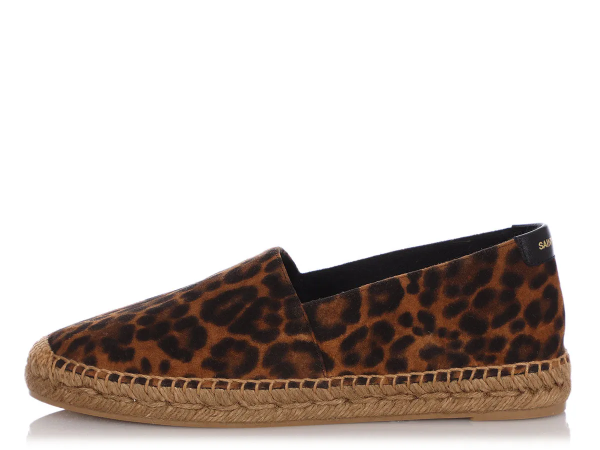 Saint Laurent Suede Leopard Print Espadrilles