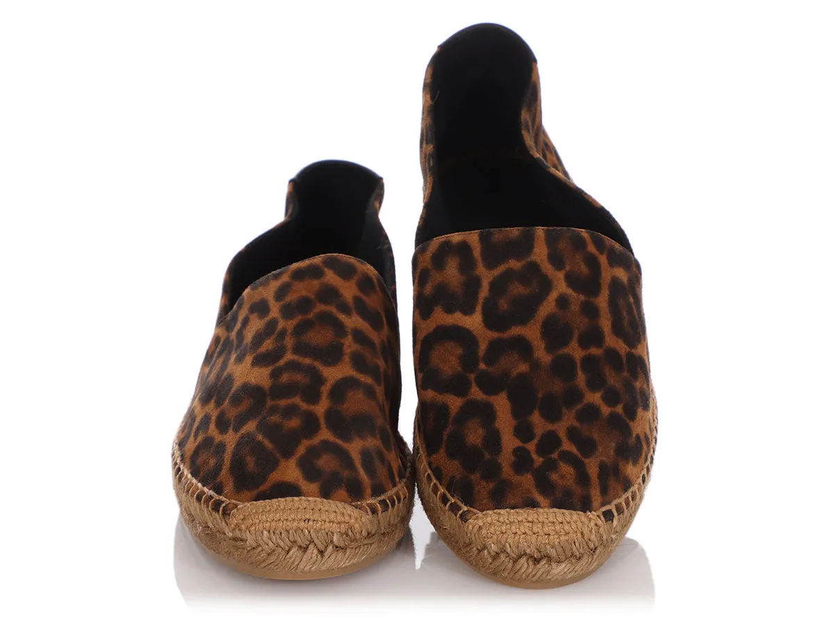 Saint Laurent Suede Leopard Print Espadrilles