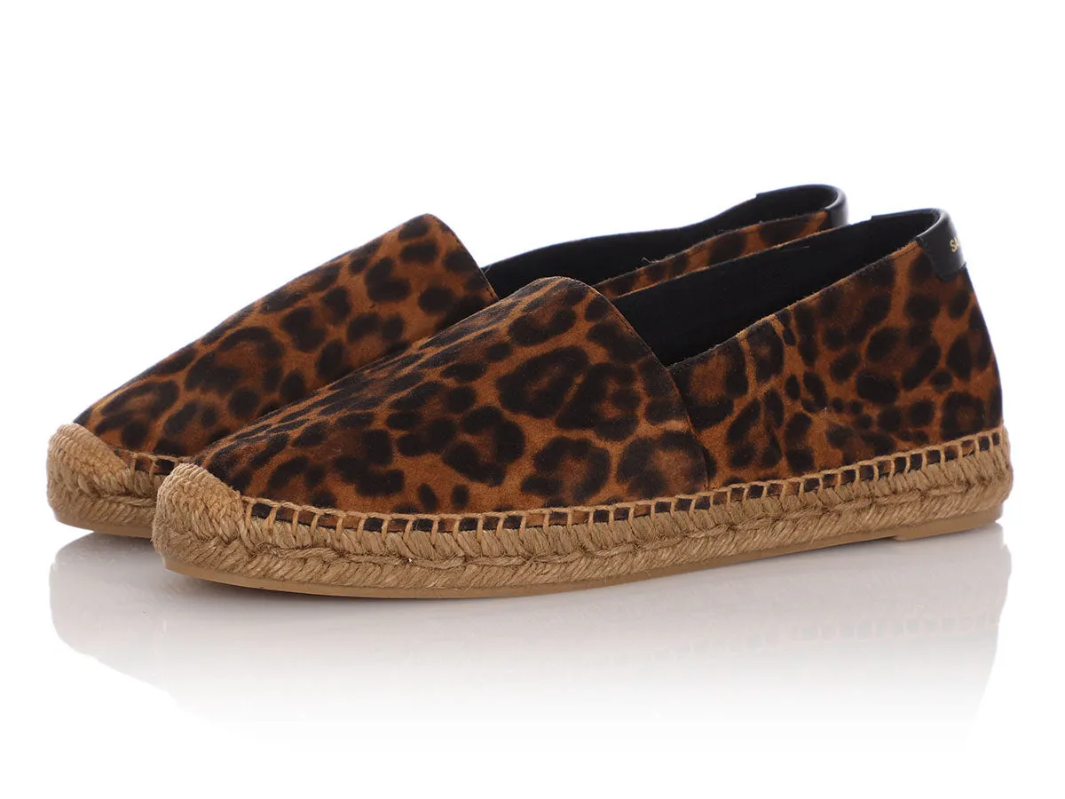 Saint Laurent Suede Leopard Print Espadrilles