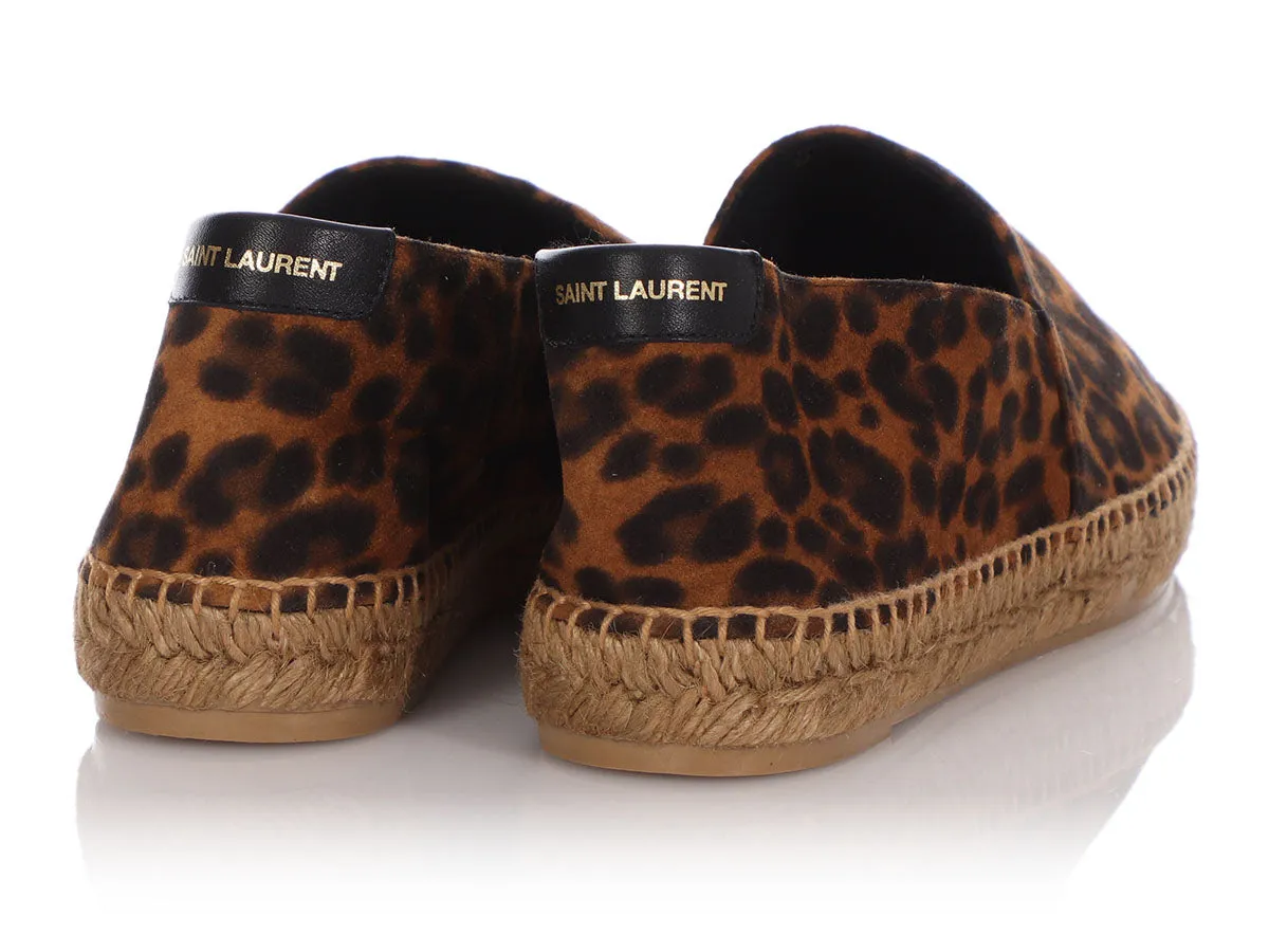 Saint Laurent Suede Leopard Print Espadrilles