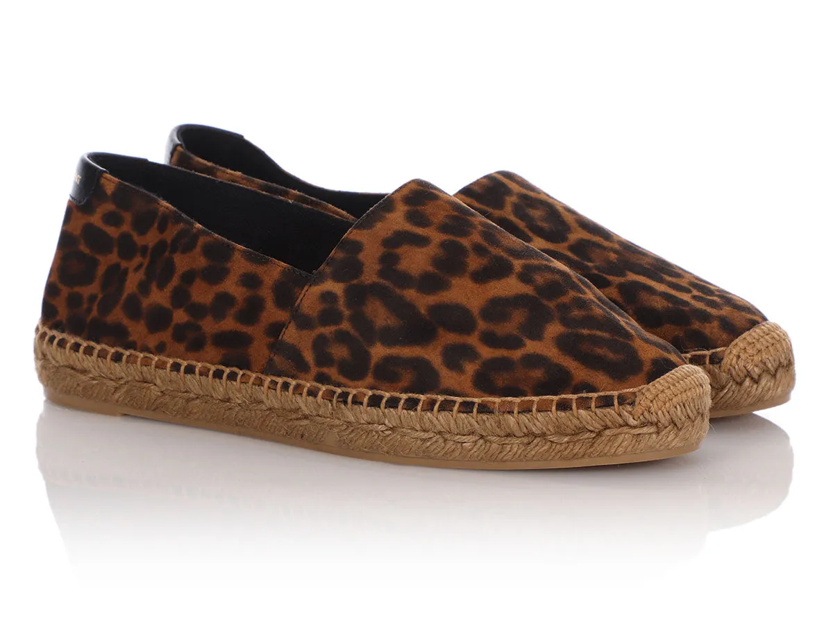 Saint Laurent Suede Leopard Print Espadrilles