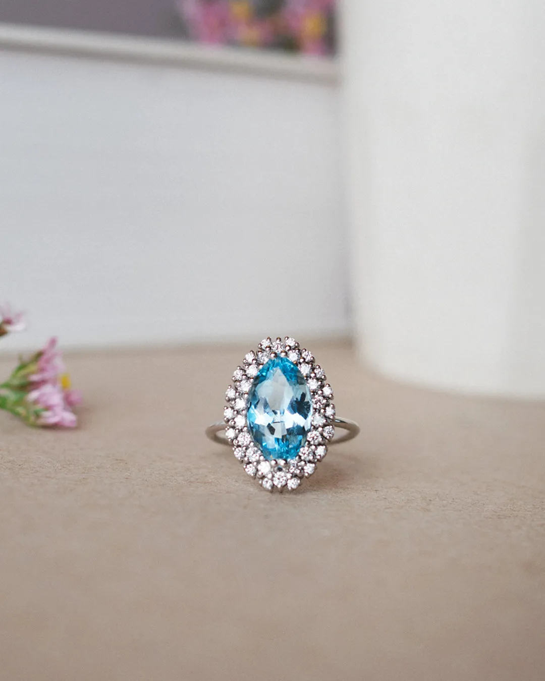 sa's Marquise Aquamarine Power Ring