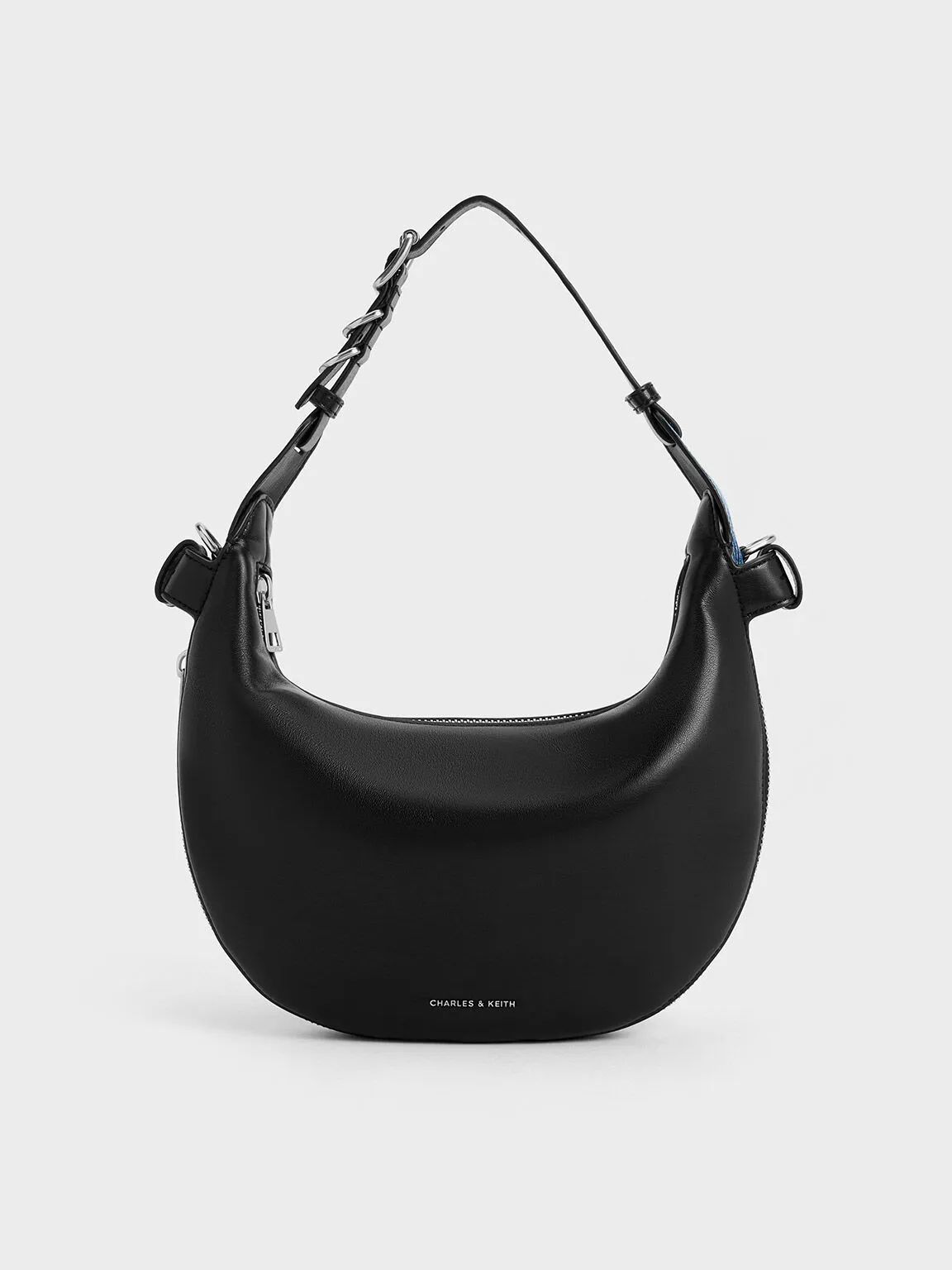 Saskia Crescent Hobo Bag - Noir