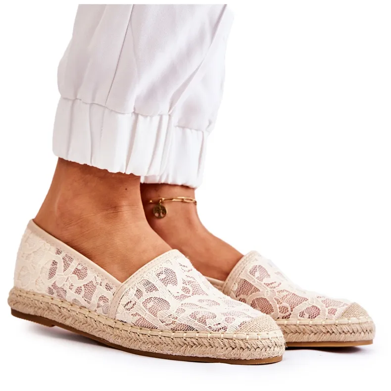 S.Barski Classic Women's Espadrilles Openwork Beige Catris