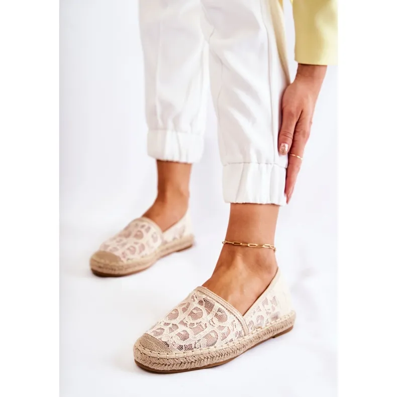 S.Barski Classic Women's Espadrilles Openwork Beige Catris