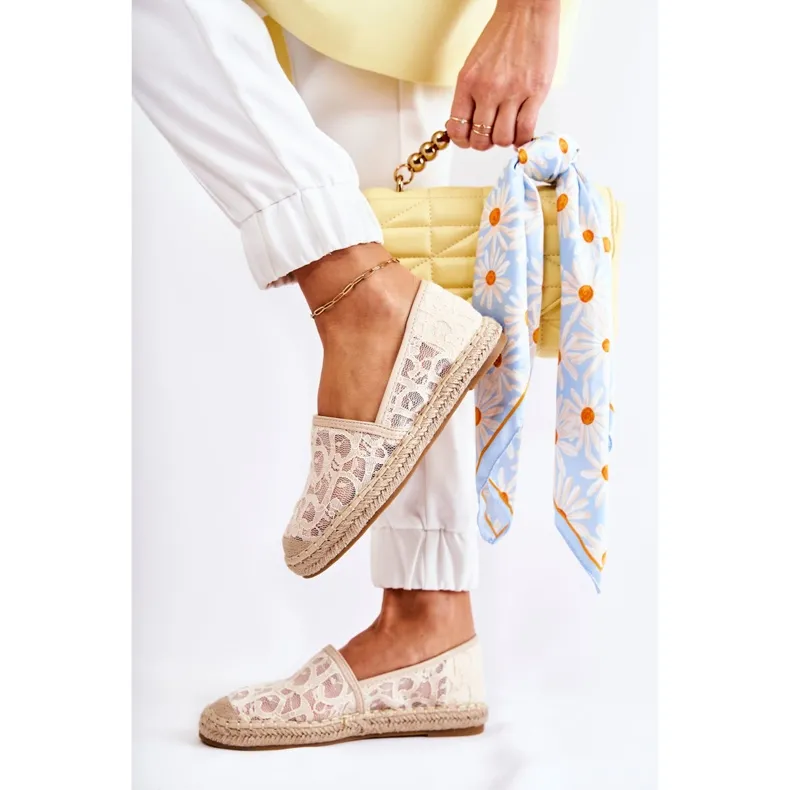 S.Barski Classic Women's Espadrilles Openwork Beige Catris