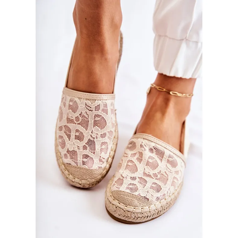 S.Barski Classic Women's Espadrilles Openwork Beige Catris