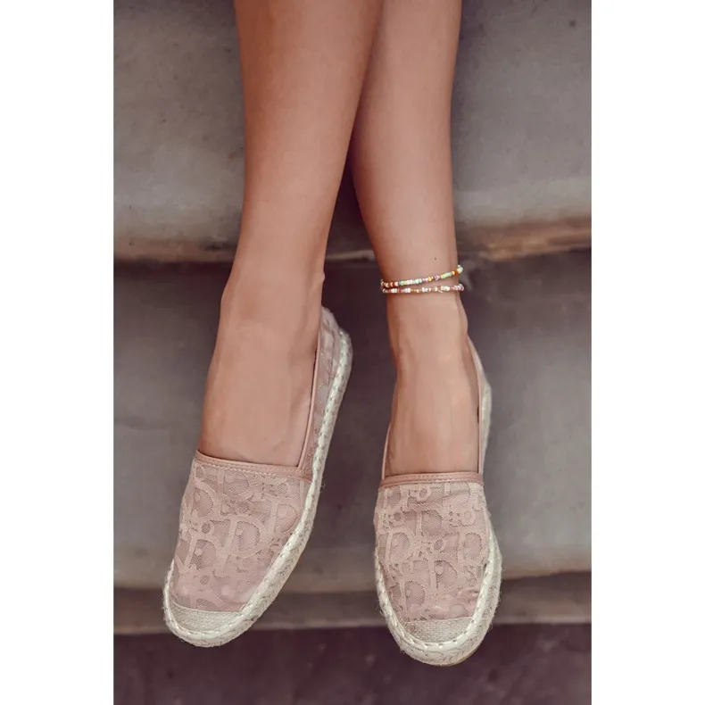 S.Barski Classic Women's Openwork Espadrilles Nude Catris beige