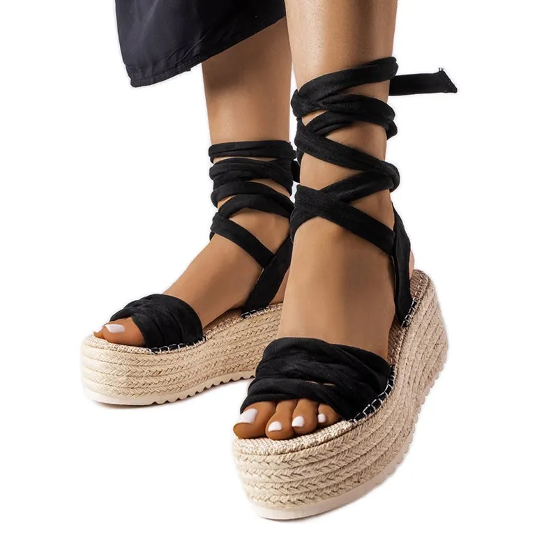 Seastar Black platform espadrilles from Loiseau