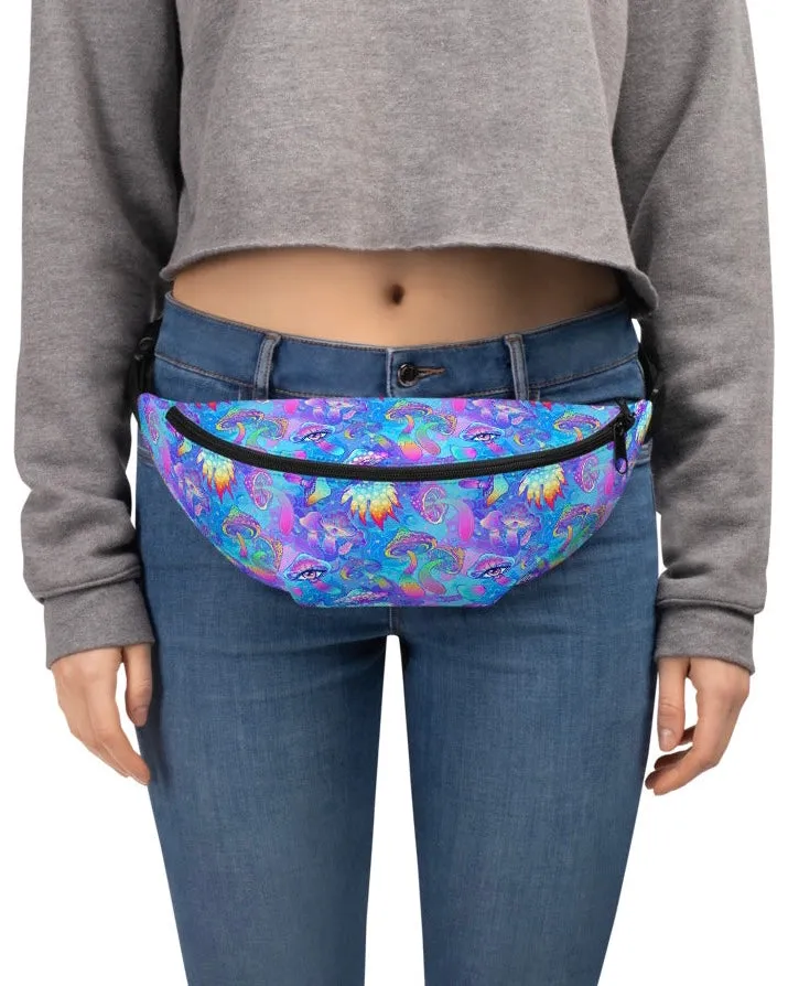 Shroomin Blue Fanny Pack