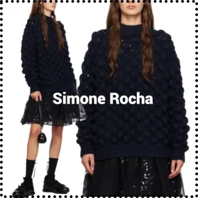 Simone Rocha  |Crew Neck Casual Style Wool Long Sleeves Plain