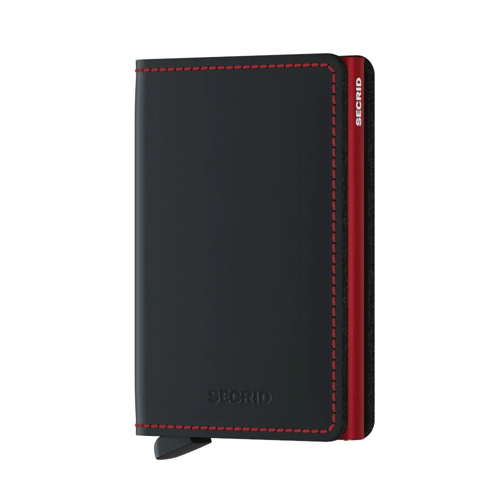 Slim Wallet Matte Black & Red