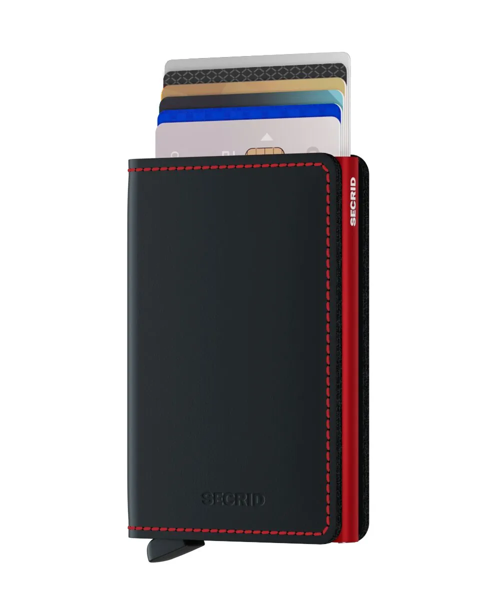 Slim Wallet Matte Black & Red