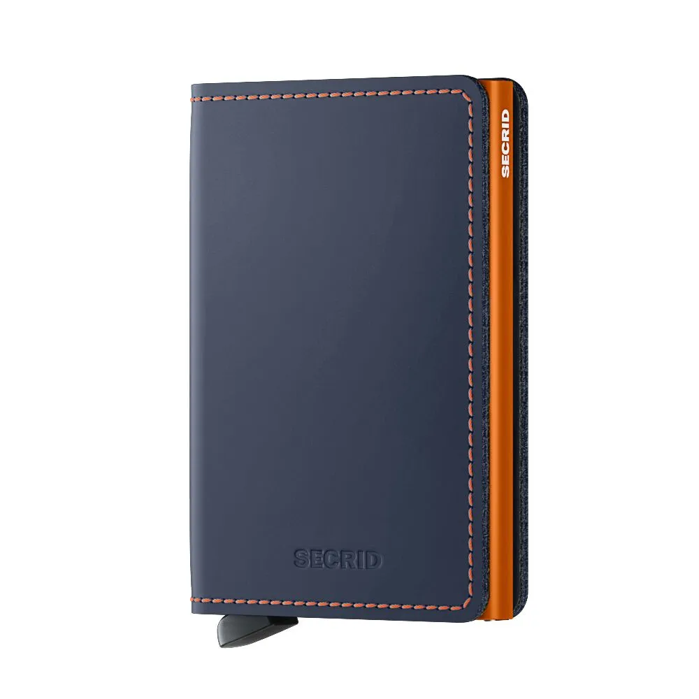 Slim Wallet Matte Night Blue & Orange