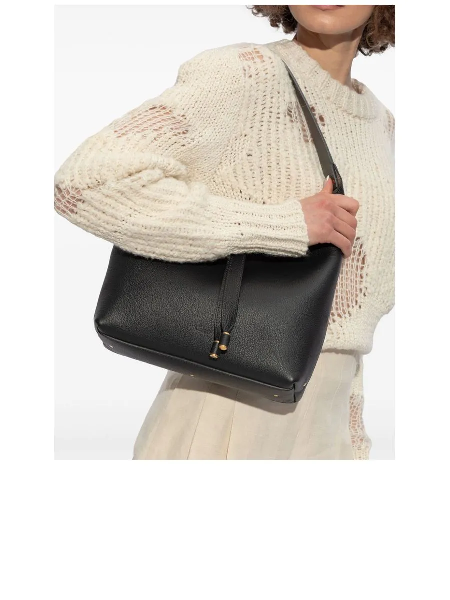 Small Marcie Hobo Bag in Grained Leather