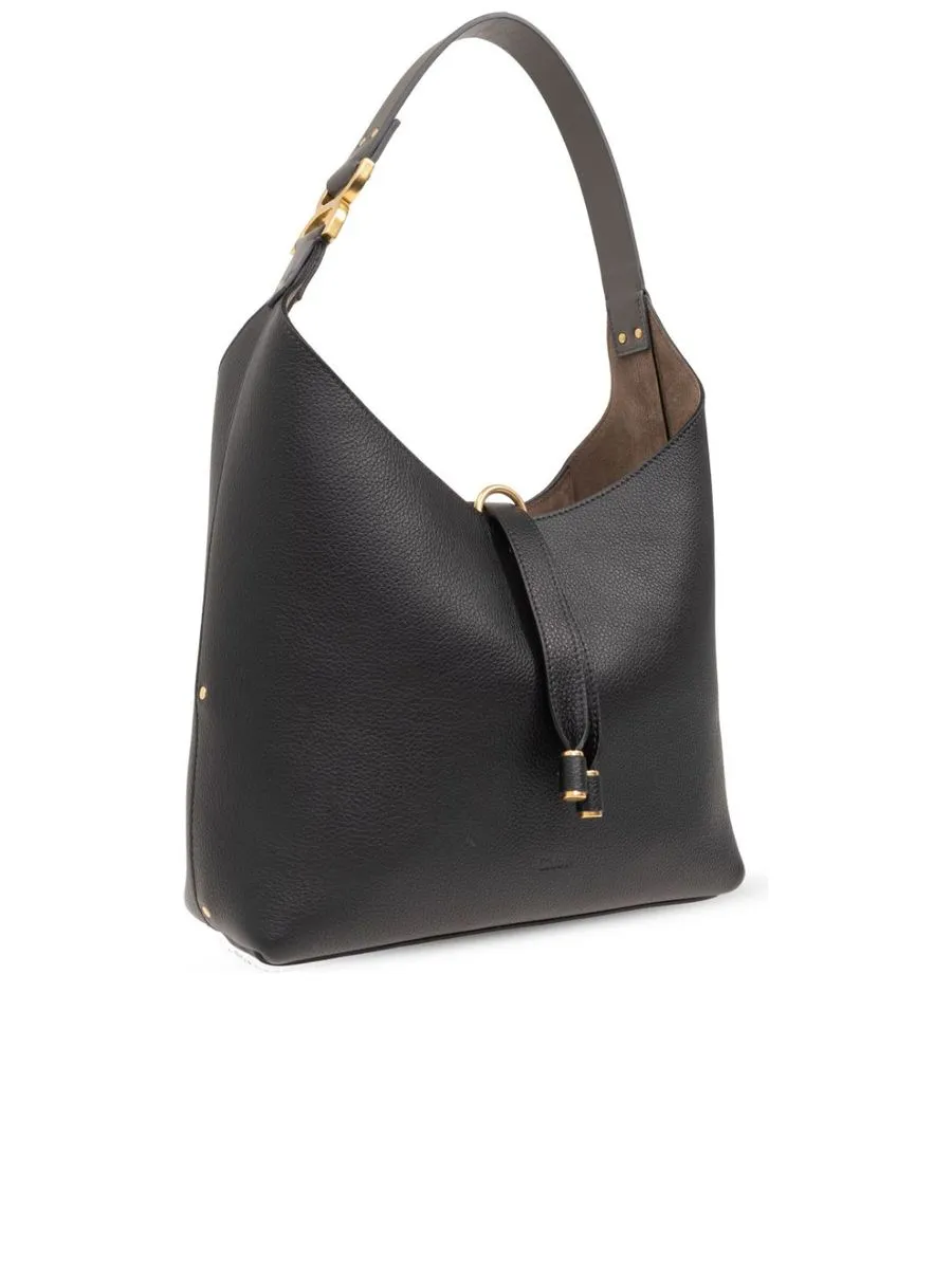 Small Marcie Hobo Bag in Grained Leather