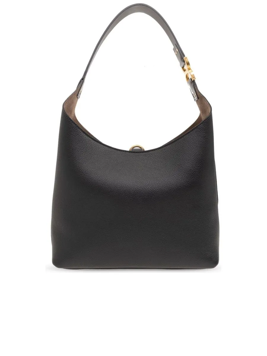 Small Marcie Hobo Bag in Grained Leather