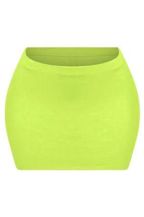 Solid Micro Mini Skirt Lime Green