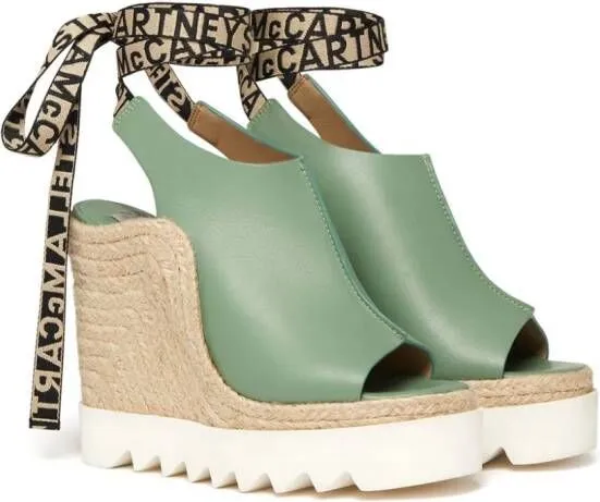 Stella McCartney 100mm Gaia wedge espadrilles Green