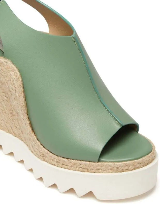 Stella McCartney 100mm Gaia wedge espadrilles Green