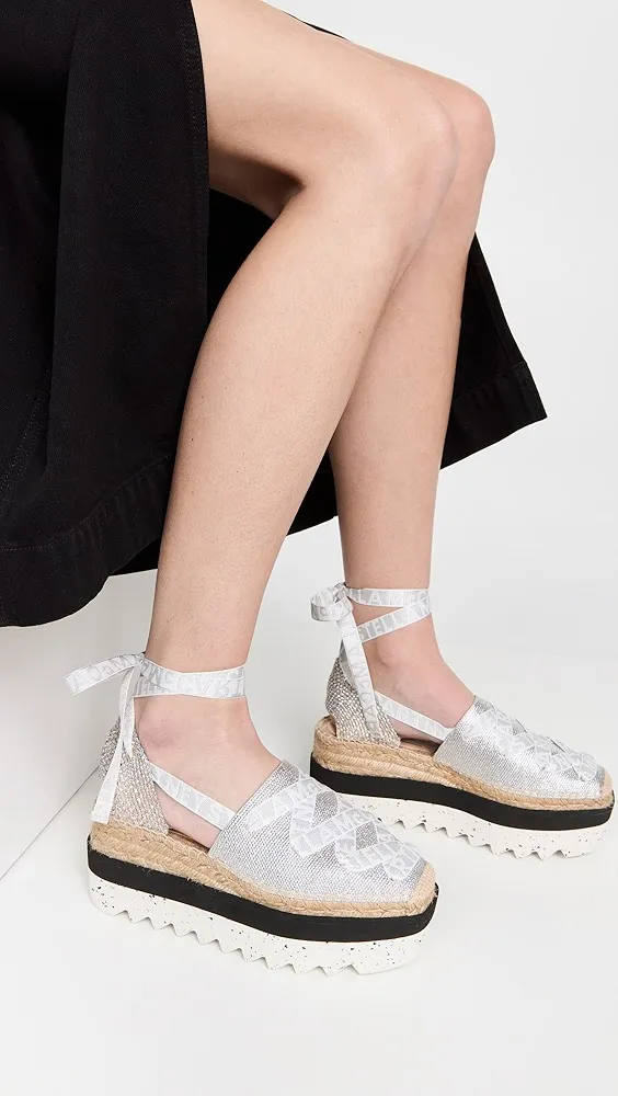 Stella McCartney   Gaia Laminated Cotton Platform Espadrilles 